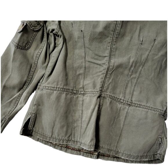 𝅺JORDACHE Denim Jean Jacket Size M 7/9 Juniors Green - Picture 6 of 9